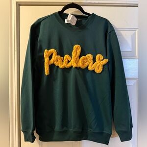 NWT Boutique Chenille Embroidered Green Bay Packers Sweatshirt